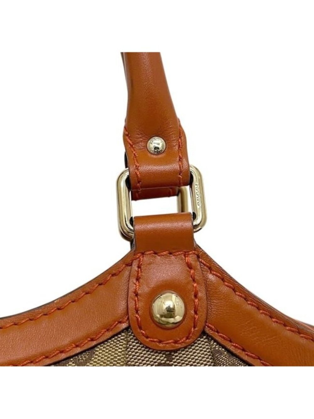 Gucci Tote Beige Orange GG Canvas Interlocking - Picture 9 of 10